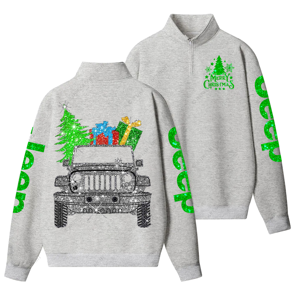 Merry Christmas Bling Jp Half-Zip Jacket Sweatshirt