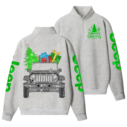 Merry Christmas Bling Jp Half-Zip Jacket Sweatshirt