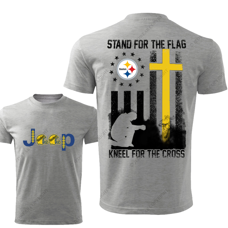 Pittsburgh Steelers Football Stand For The Flag Kneel For The Cross Nation Religion Jp T-Shirt