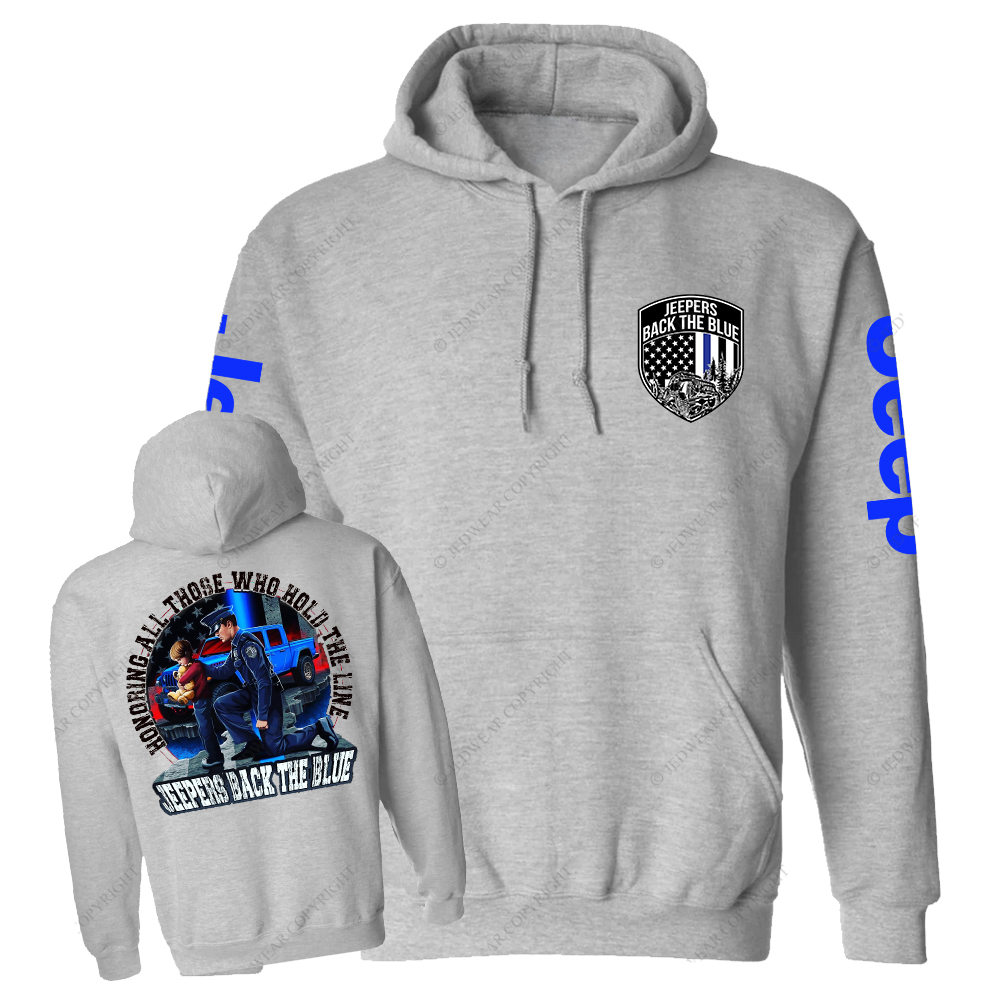 Police Honoring All Those Who Hold The Line Jeepers Back The Blue Jp Casual Hoodie