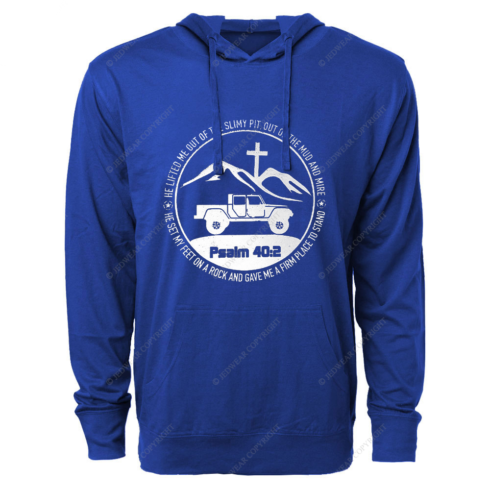 Religion The Lifted Me Out Of The Slimy Pit Psalm 40:2 Jp Oversized Lightweight Hoodie