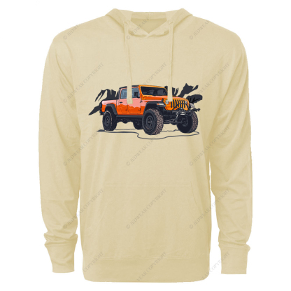 Truck Driving On Mountain Road Four-Wheeler Jp Oversized Lightweight Hoodie