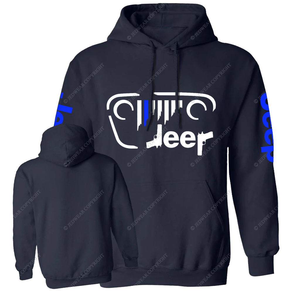 Police Cordon Gun The Blue Line Jp Casual Hoodie