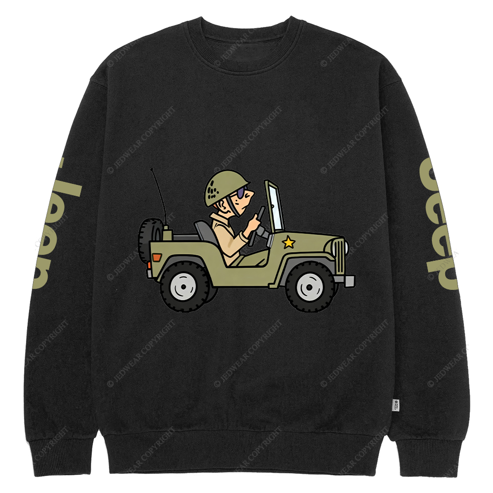 Cartoon Funny Willys Jp Crew Neck Sweatshirt