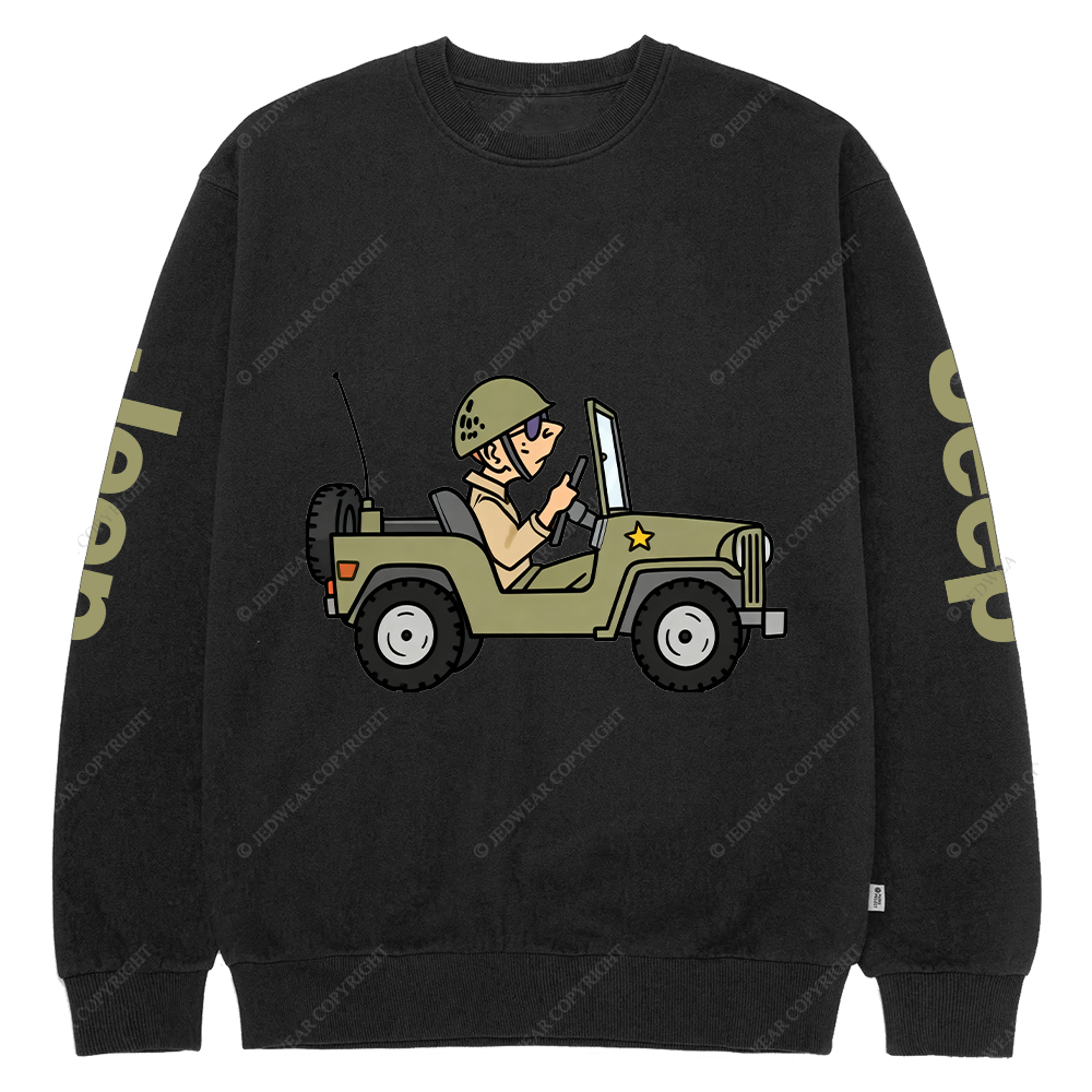 Cartoon Funny Willys Jp Crew Neck Sweatshirt