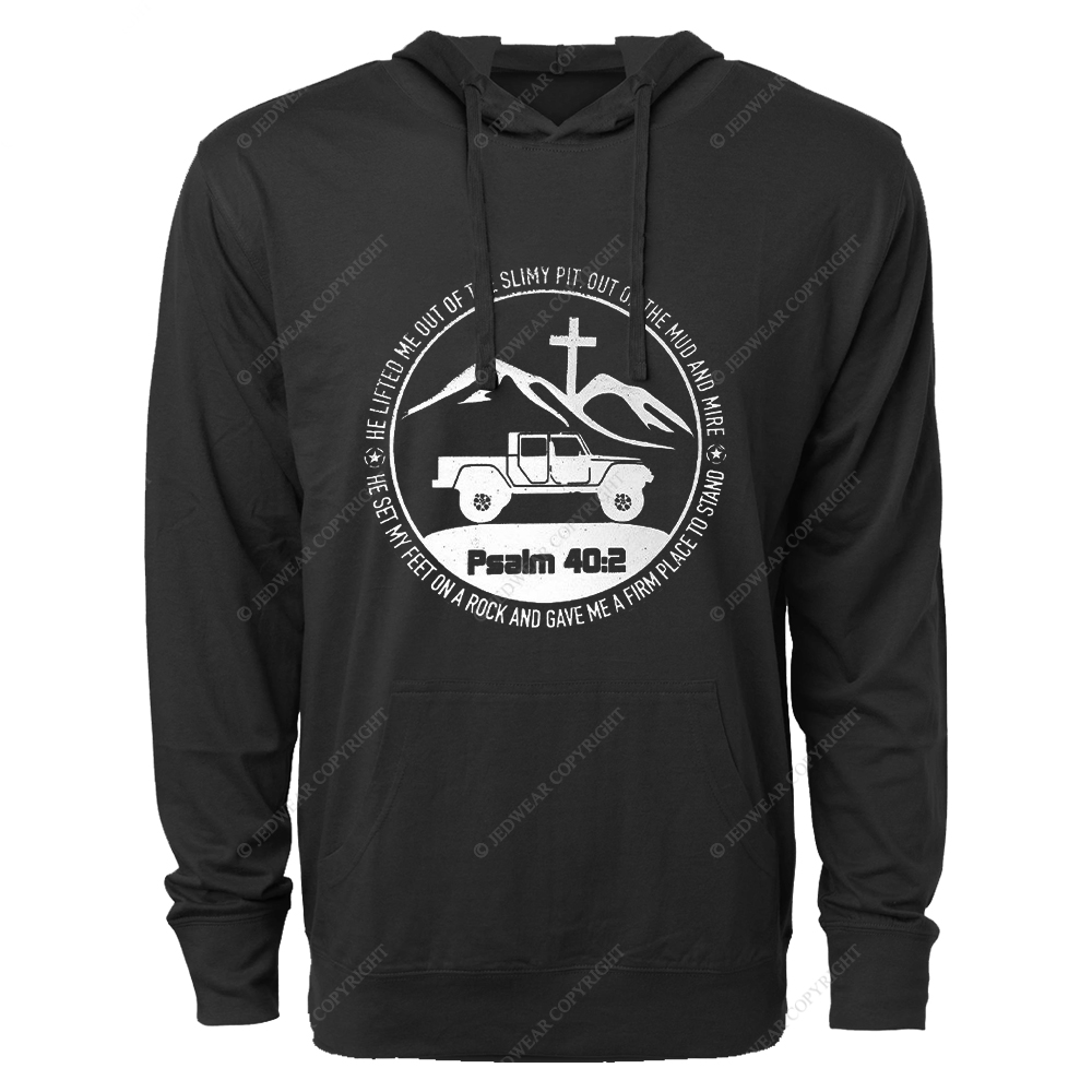 Religion The Lifted Me Out Of The Slimy Pit Psalm 40:2 Jp Oversized Lightweight Hoodie