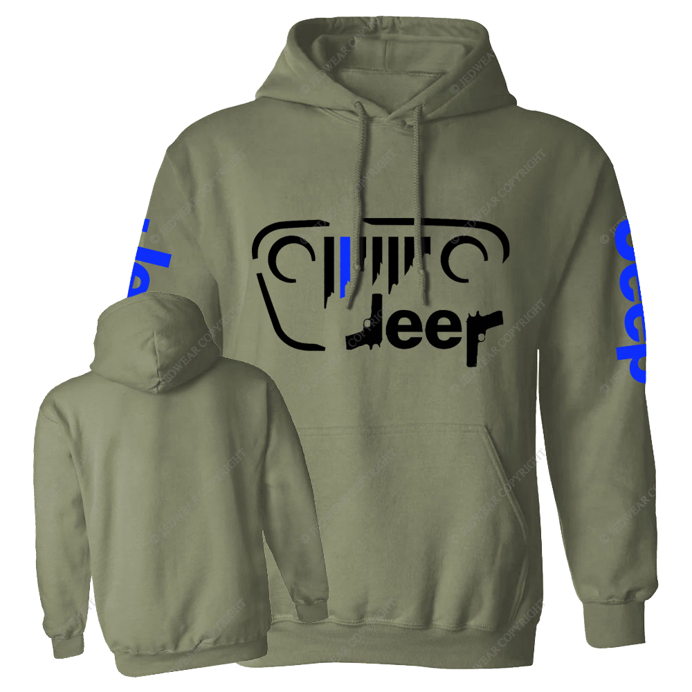 Police Cordon Gun The Blue Line Jp Casual Hoodie