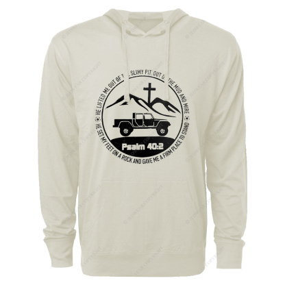 Religion The Lifted Me Out Of The Slimy Pit Psalm 40:2 Jp Oversized Lightweight Hoodie