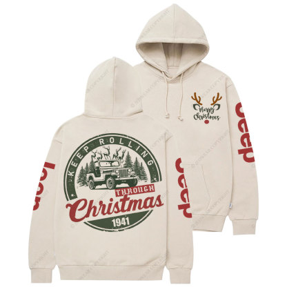 Keep Rolling Through Christmas Jp Casual Hoodie