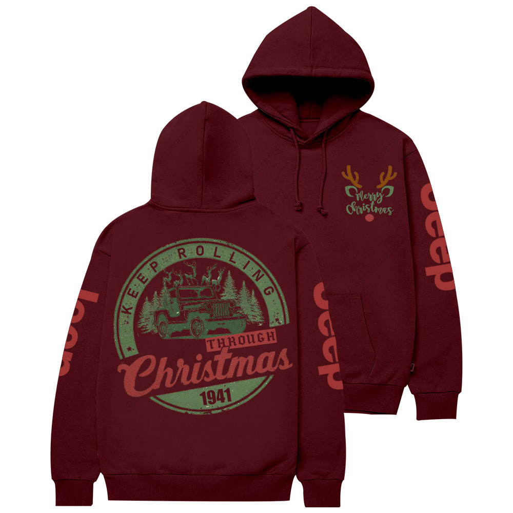 Keep Rolling Through Christmas Jp Casual Hoodie