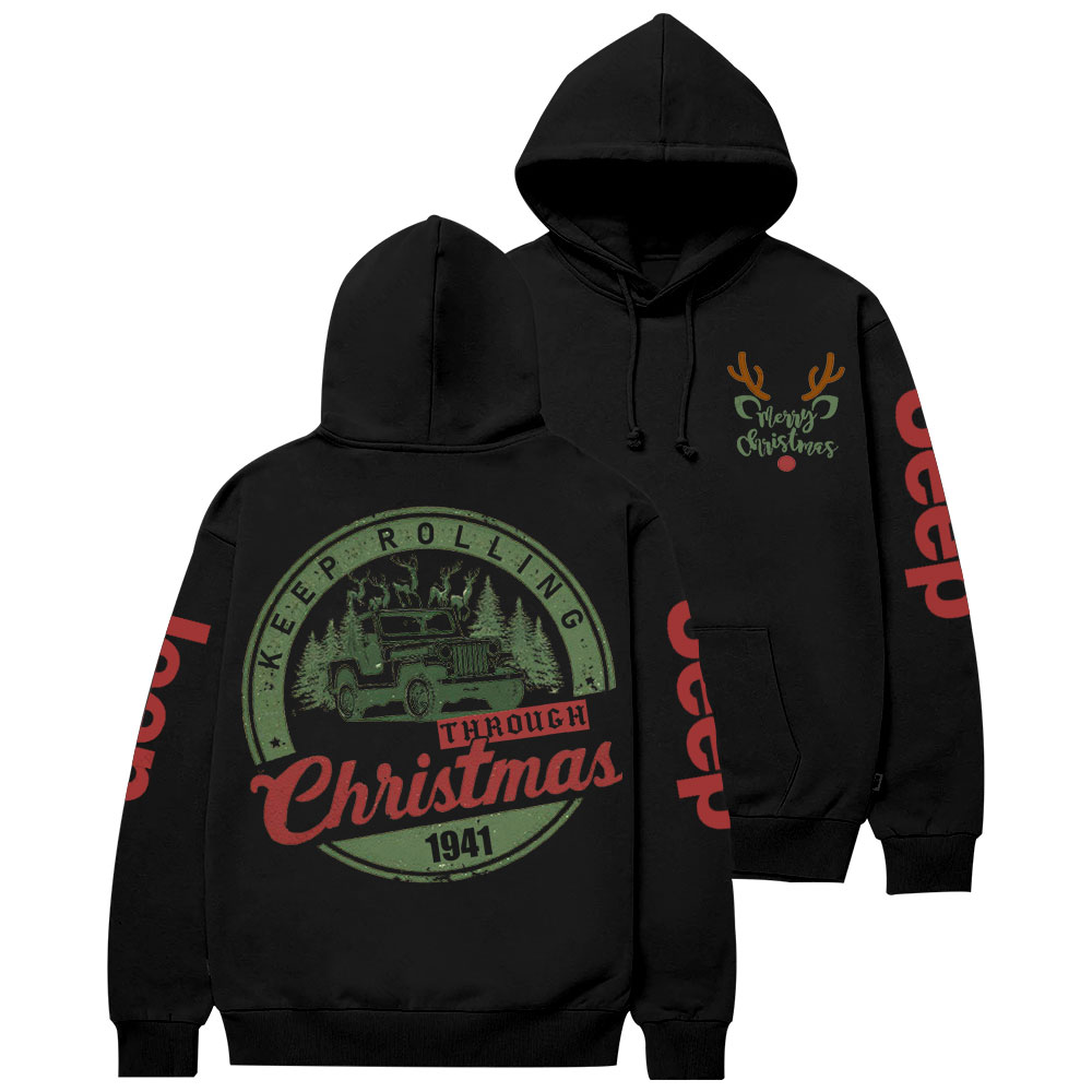 Keep Rolling Through Christmas Jp Casual Hoodie