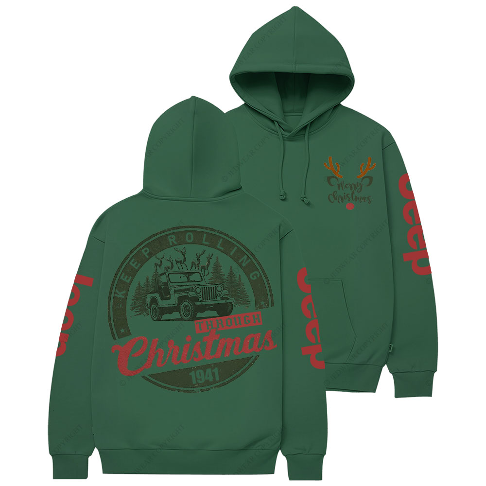 Keep Rolling Through Christmas Jp Casual Hoodie