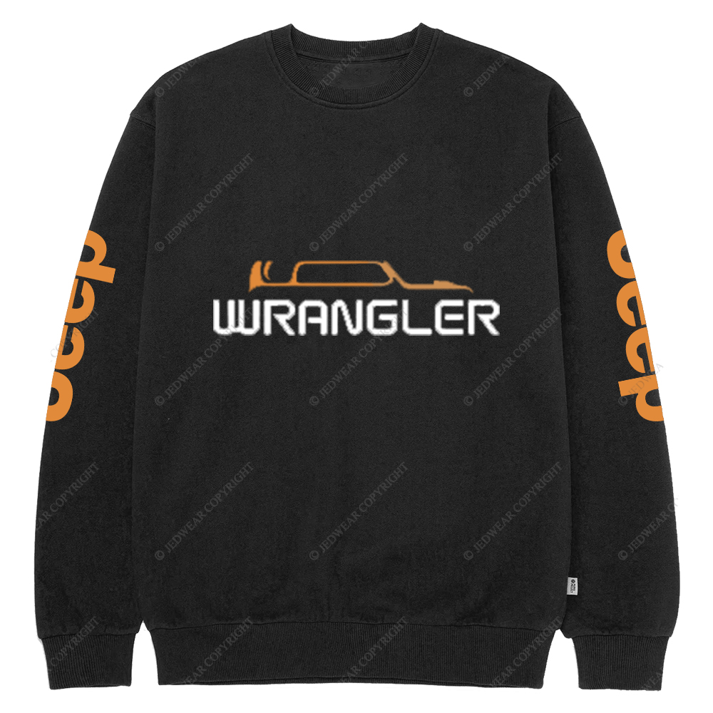 Jp Wrangler Orange Silhouette Jp Crew Neck Sweatshirt