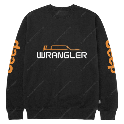 Jp Wrangler Orange Silhouette Jp Crew Neck Sweatshirt