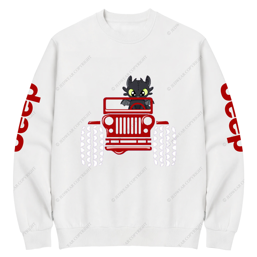 Halloween A Little Bat Is Driving A Car Jp Crew Neck Sweatshirt