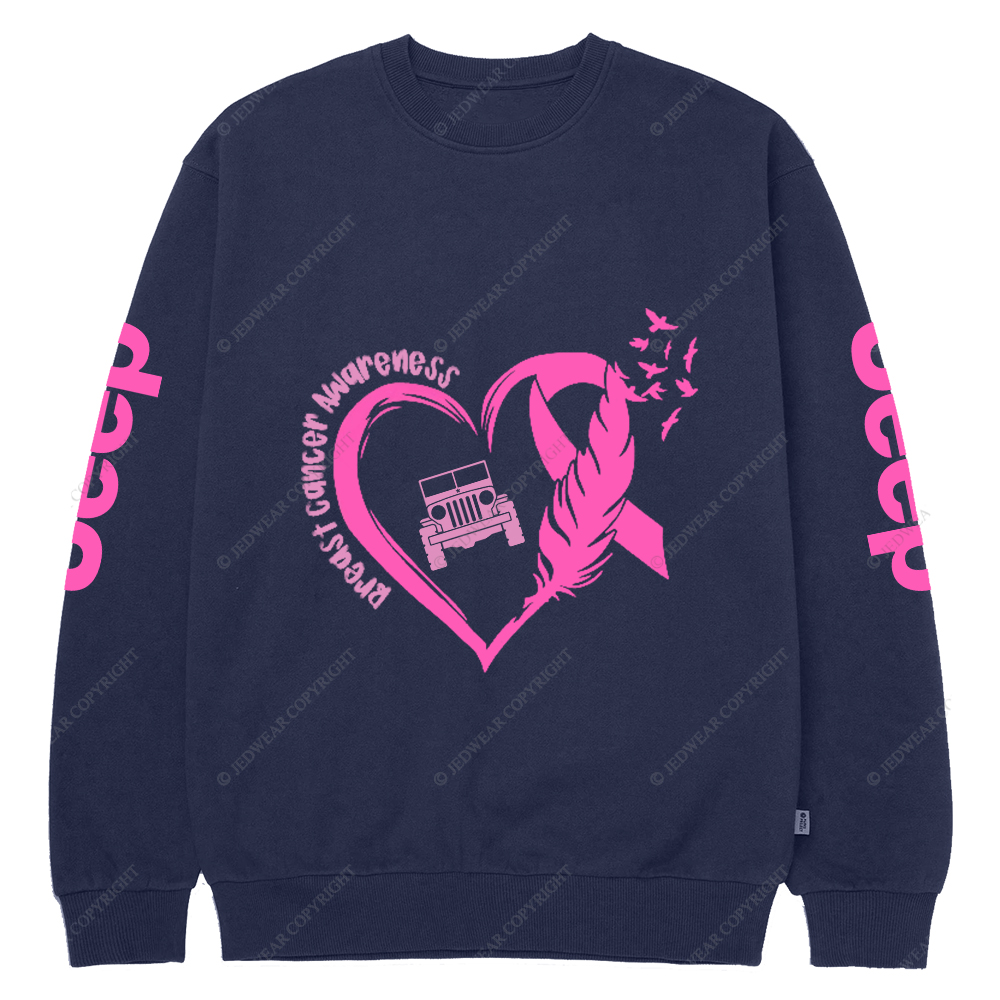 Breast Cancer Awareness Love Butterfly Jp Crew Neck Sweatshirt