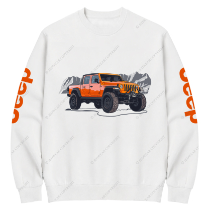 Truck Driving On Mountain Road Four-Wheeler Jp Crew Neck Sweatshirt