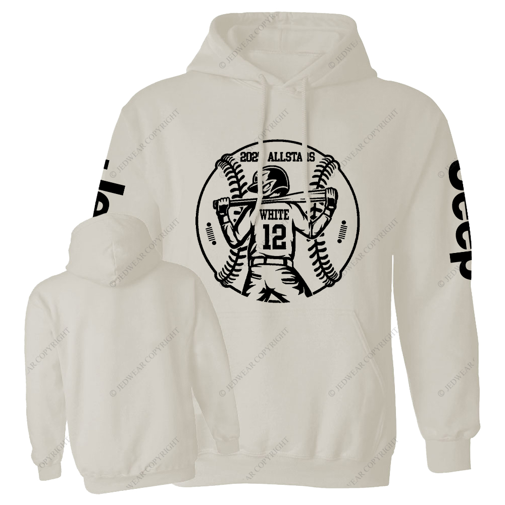 2025 Allstars White 12 Baseball Jp Casual Hoodie
