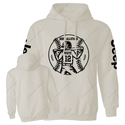2025 Allstars White 12 Baseball Jp Casual Hoodie