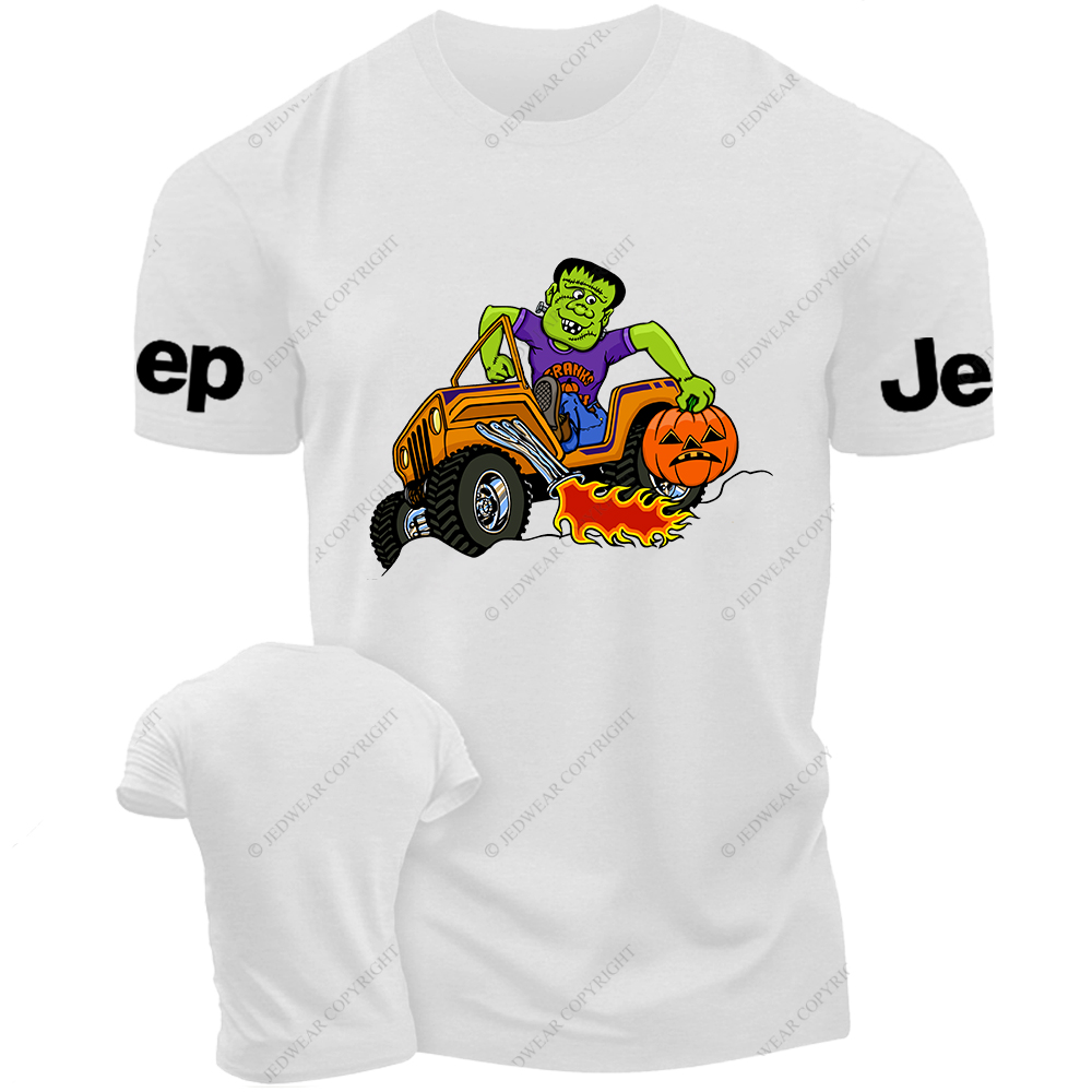 Funny Frankenstein Driving An Orange Car Jp T-Shirt
