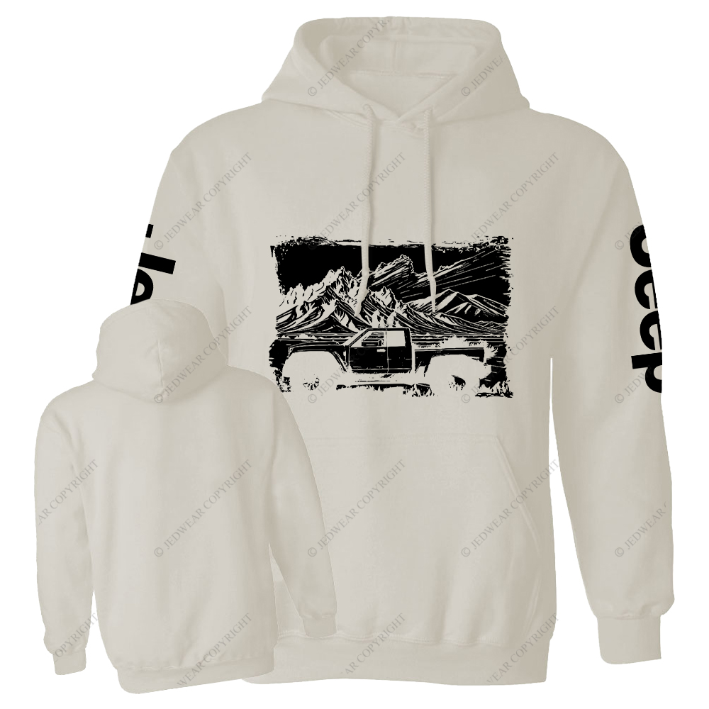 Truck In Mountain Landscape Jp Casual Hoodie