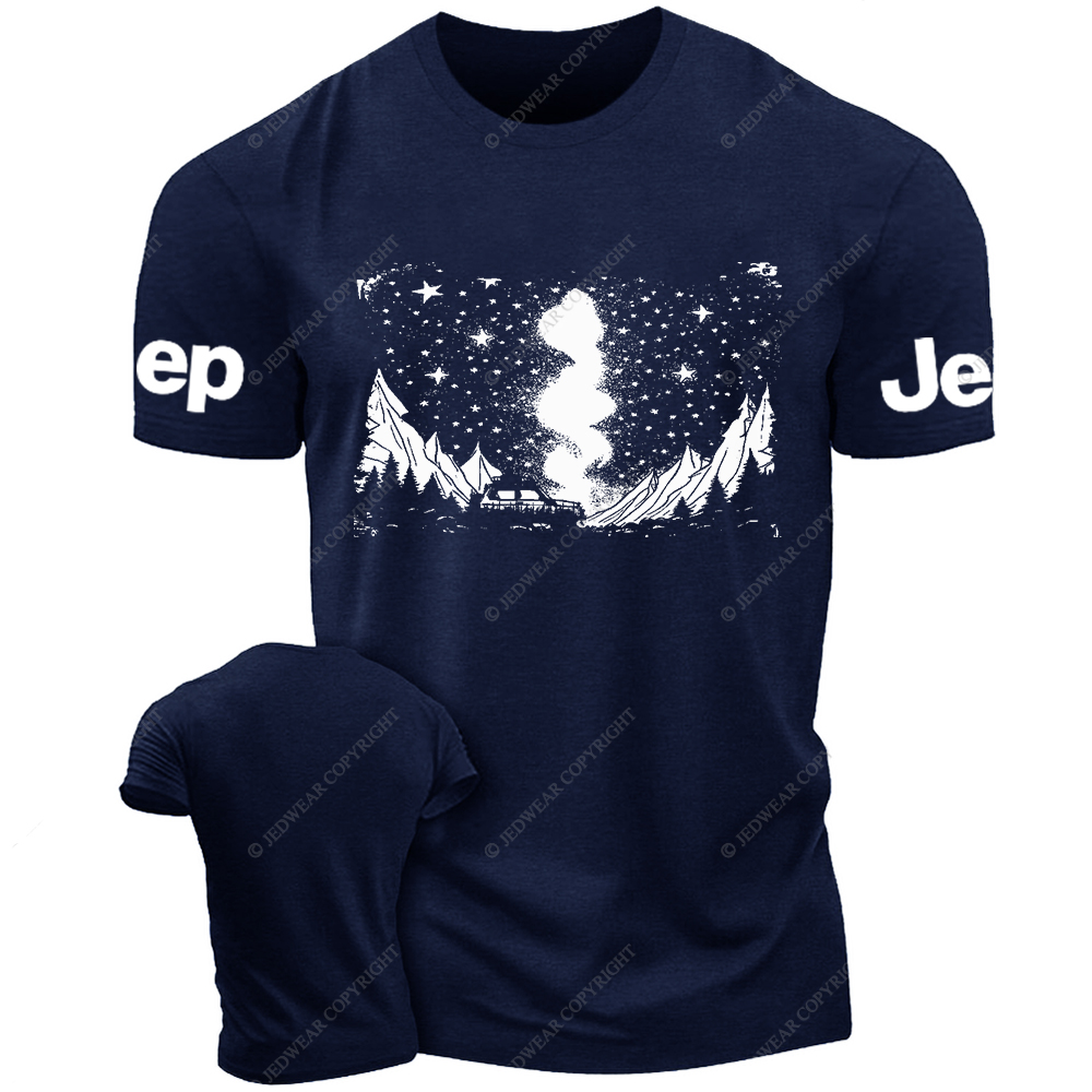 Woods Under The Starry Sky Night Drive Through Mountains Jp T-Shirt
