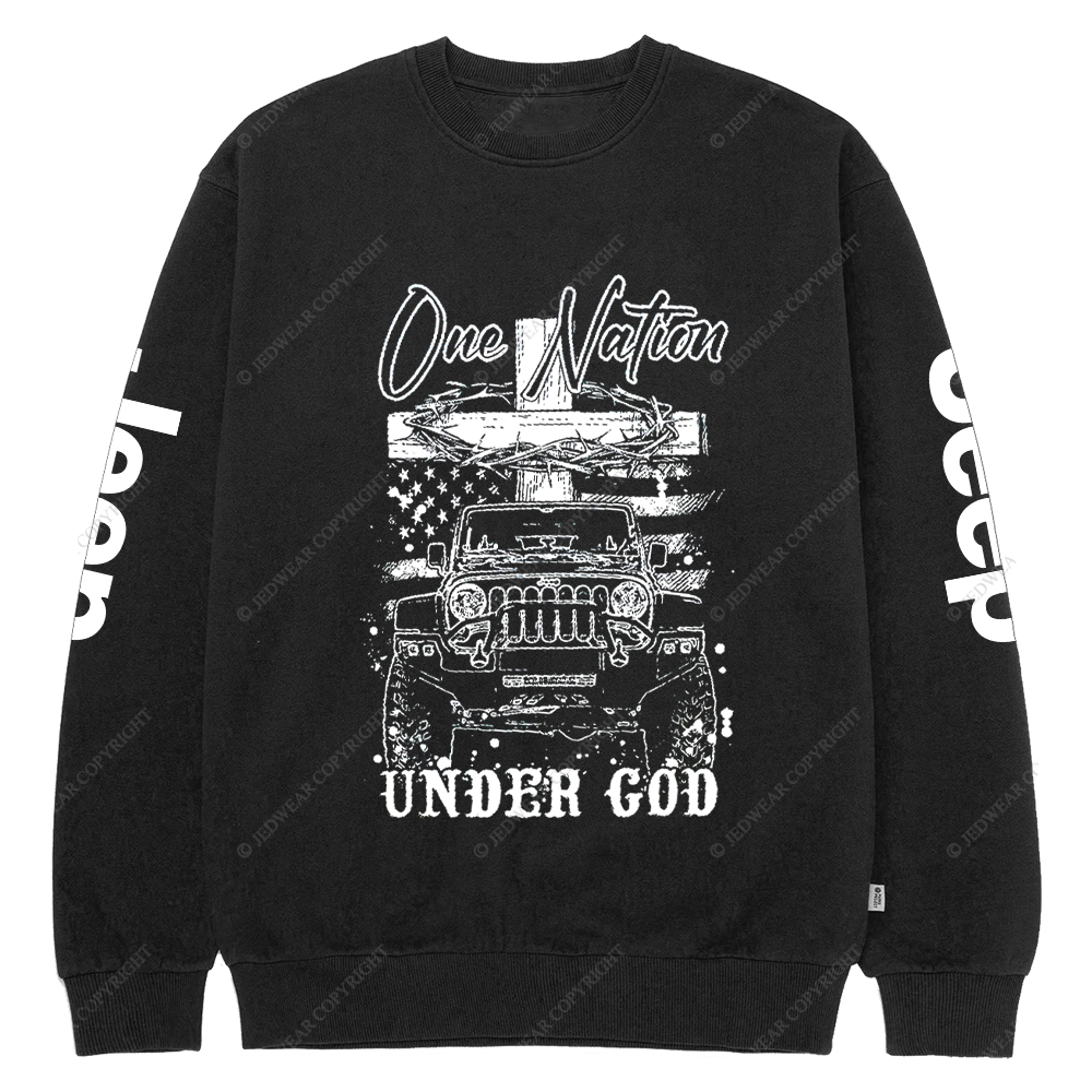 Jesus Religion One Nation Under God Jp Crew Neck Sweatshirt