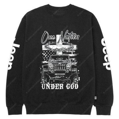 Jesus Religion One Nation Under God Jp Crew Neck Sweatshirt