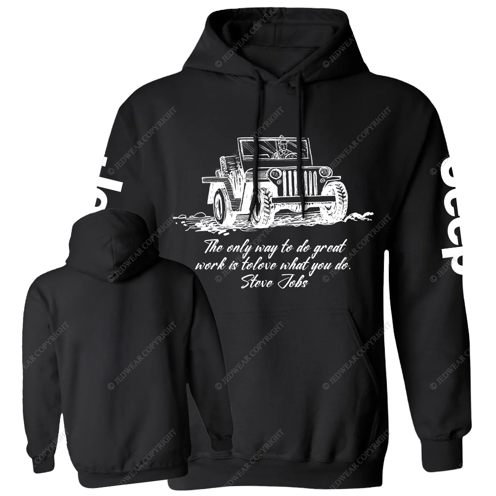 Veterans Off-Road Military Vehicle Black And White Drawing Jp Casual Hoodie