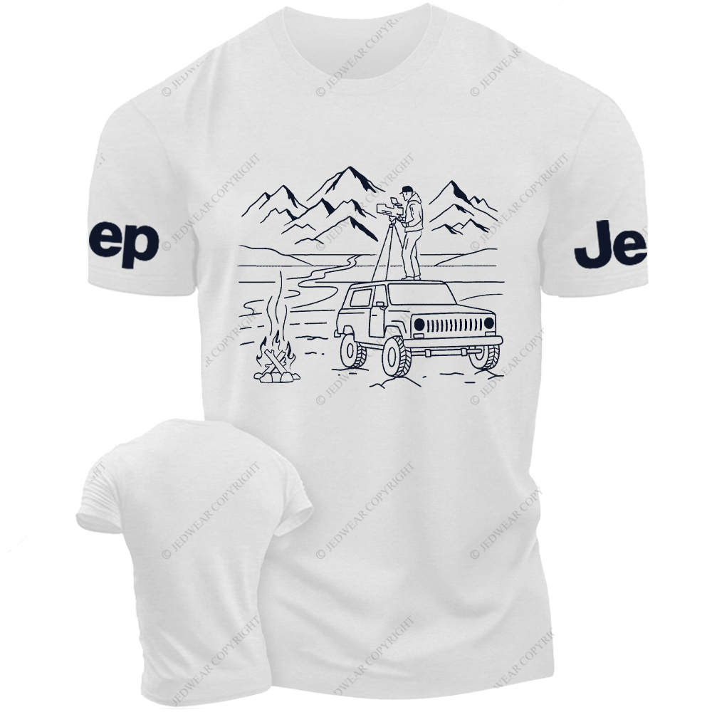 Photographer Standing On The Car Taking Pictures Jp T-Shirt