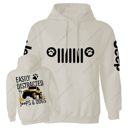Easily Distracted By Car And Dogs Jp Casual Hoodie
