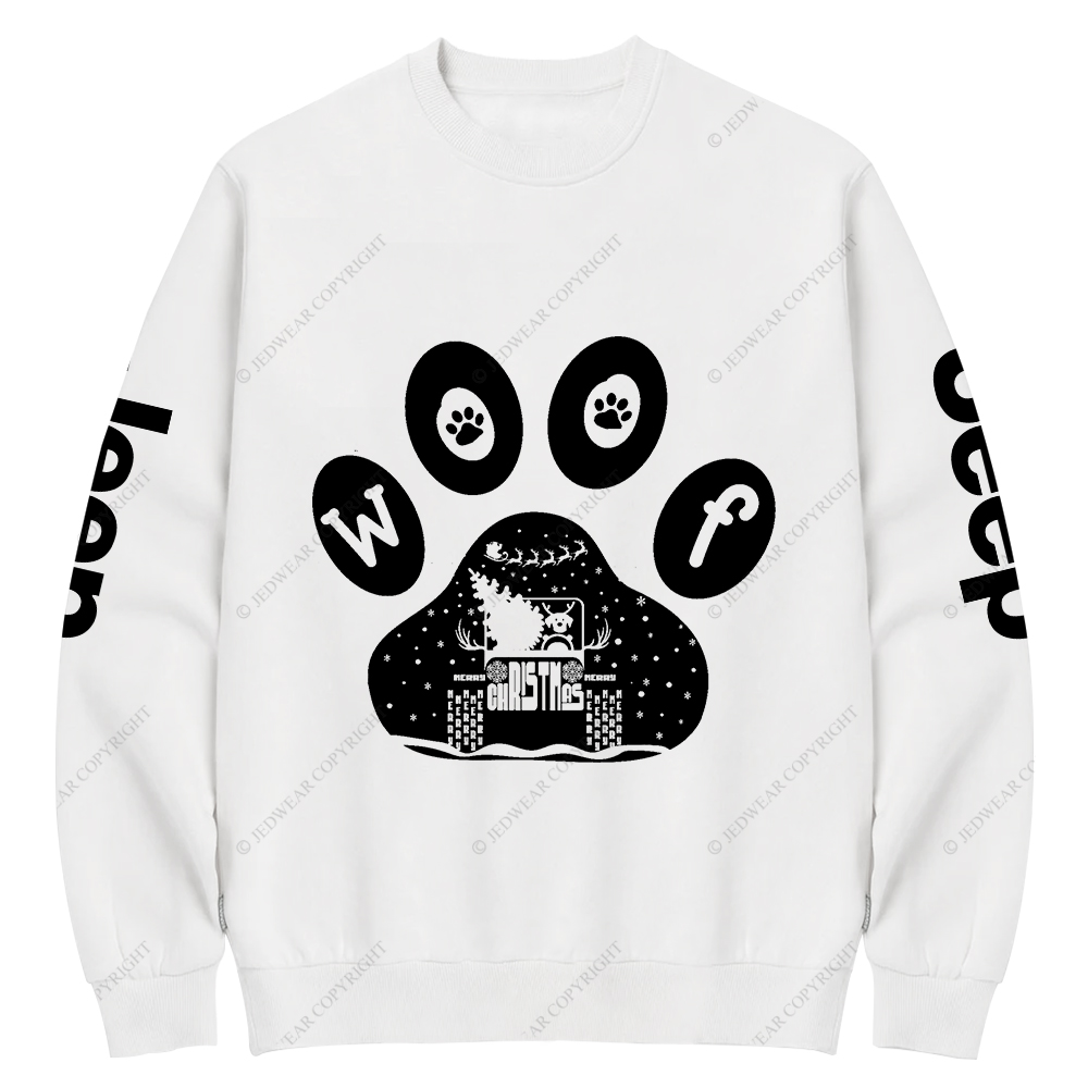 Christmas Dog Paw Reindeer Off-Road Jp Crew Neck Sweatshirt