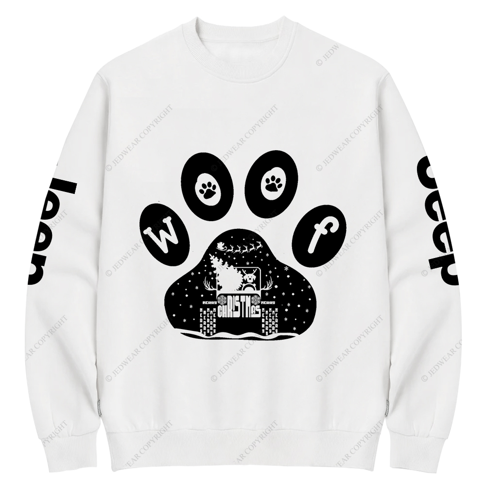 Christmas Dog Paw Reindeer Off-Road Jp Crew Neck Sweatshirt