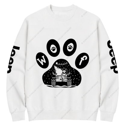 Christmas Dog Paw Reindeer Off-Road Jp Crew Neck Sweatshirt