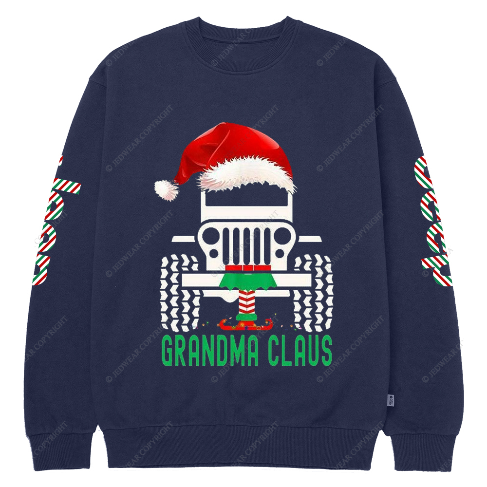 Christmas Grandma Claus Santa Hat Jp Crew Neck Sweatshirt