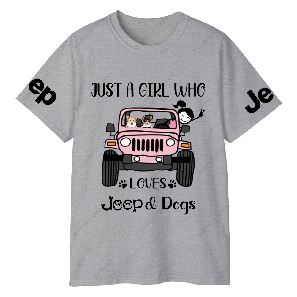 Just A Girl Who Love With Car And Dogs Jp T-Shirt