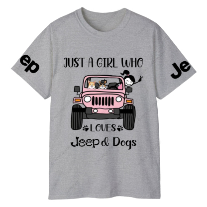 Just A Girl Who Love With Car And Dogs Jp T-Shirt