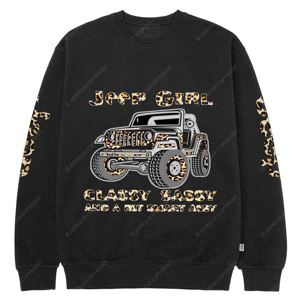 Classy Sassy And A Bit Smart Assy Leopard Print Jp Crew Neck Sweatshirt