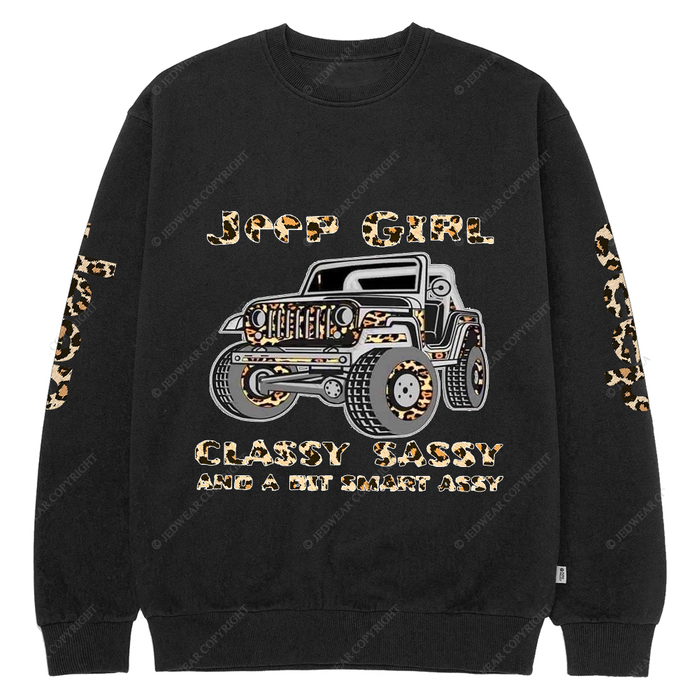 Classy Sassy And A Bit Smart Assy Leopard Print Jp Crew Neck Sweatshirt