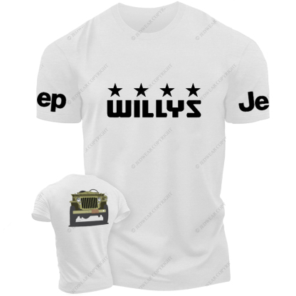 Willys Car WW2 Colorful Hand-Painted Jp T-Shirt
