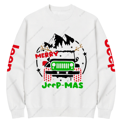 Merry Christmas Mountain Snow Jp Crew Neck Sweatshirt