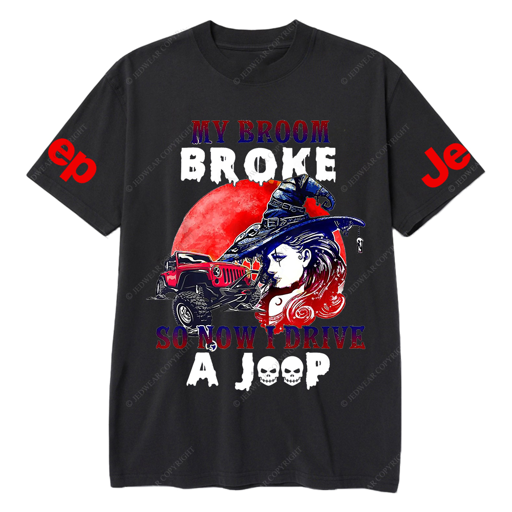 Halloween My Broom Broke So Now I Drive Car Jp T-Shirt