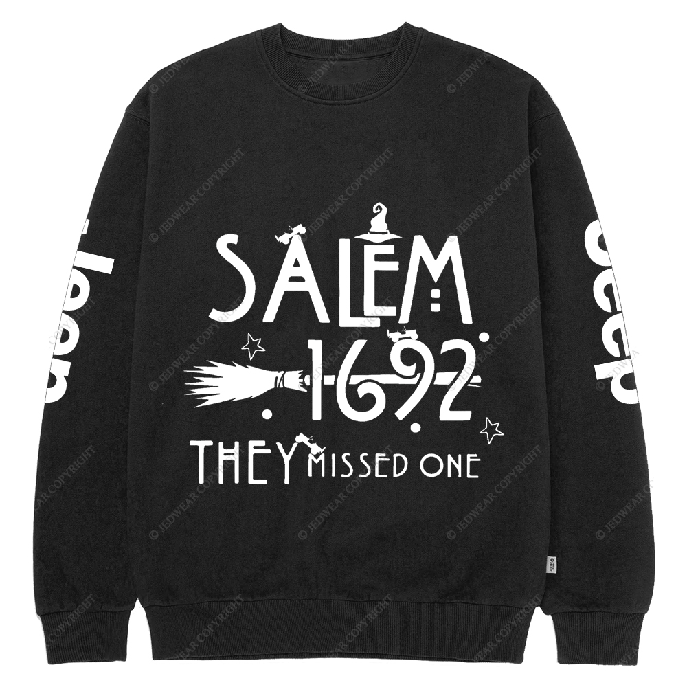 Salem 1692 Halloween Cap They Missed One Jp Crew Neck Sweatshirt