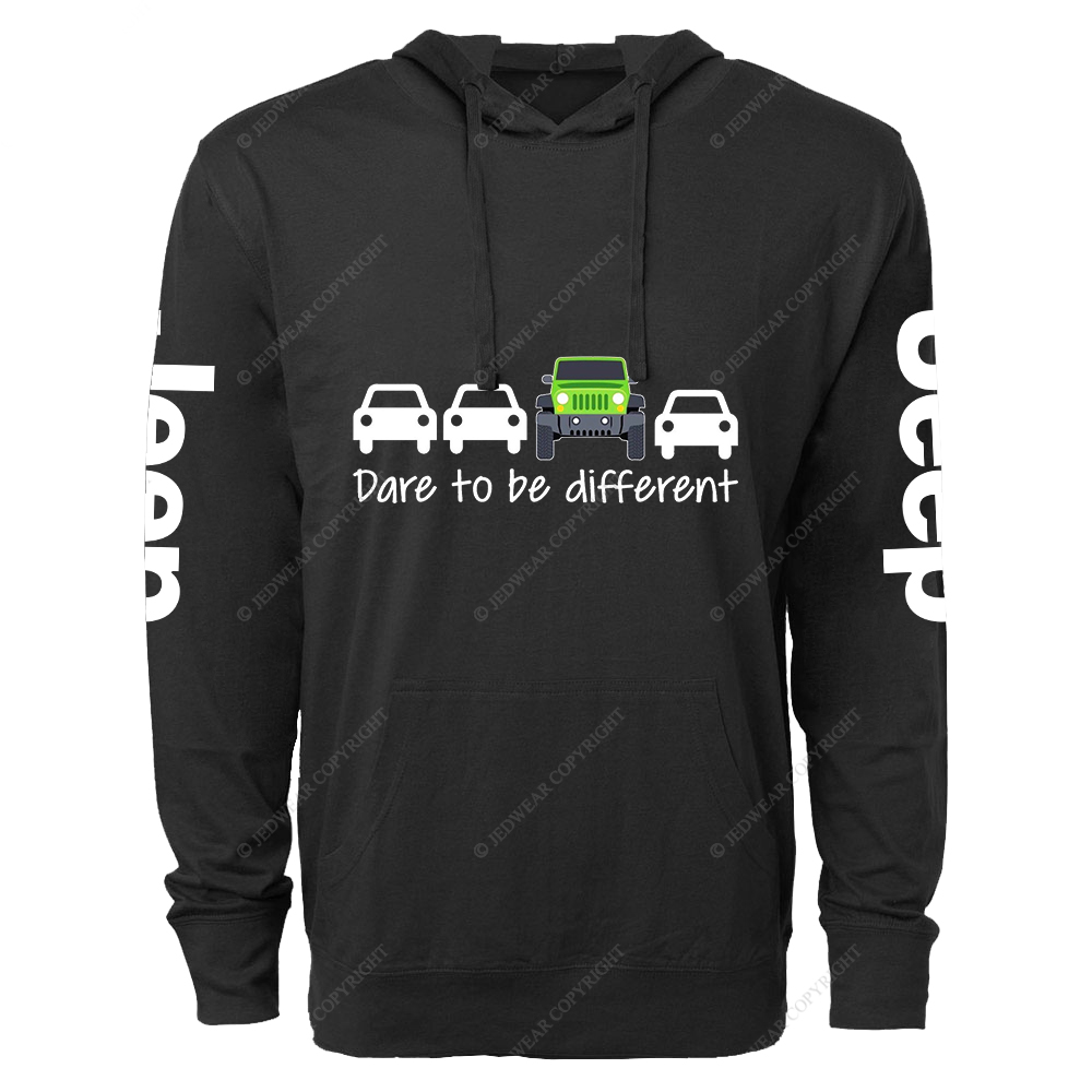Dare To Be Different Green Car Jp Lightweight Hoodie