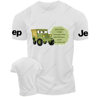 Sarge from Cars Mater And Lightning McQueen Cartoon Funny Jp T-Shirt
