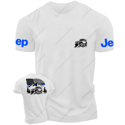 Jp Police Blue Line American Flag Mountains Silhouette Jp T-Shirt