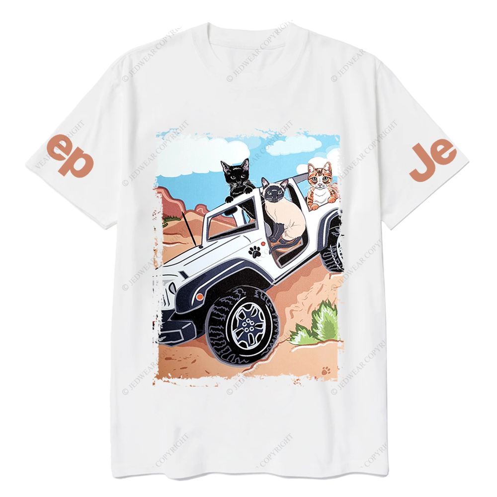 Funny Off-Road Cute Cartoon Cats Jp T-Shirt