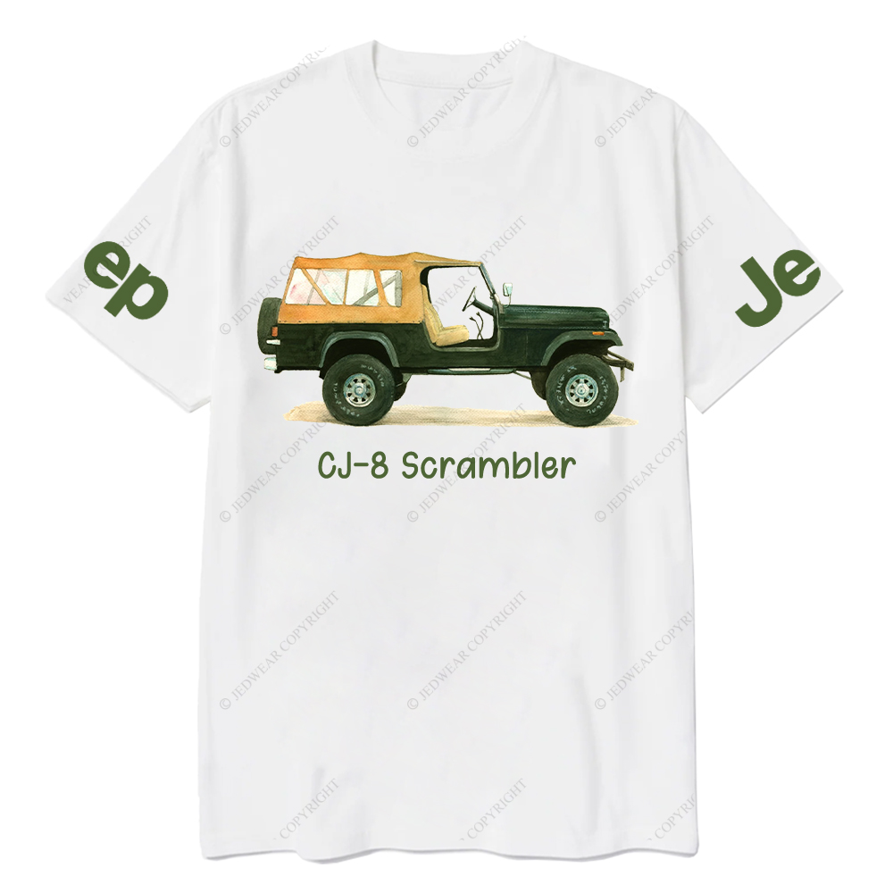 CJ-8 Scrambler Classic Willys Truck Cartoon Watercolor Jp T-Shirt