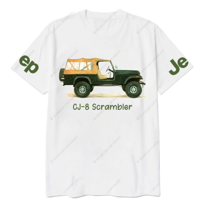 CJ-8 Scrambler Classic Willys Truck Cartoon Watercolor Jp T-Shirt