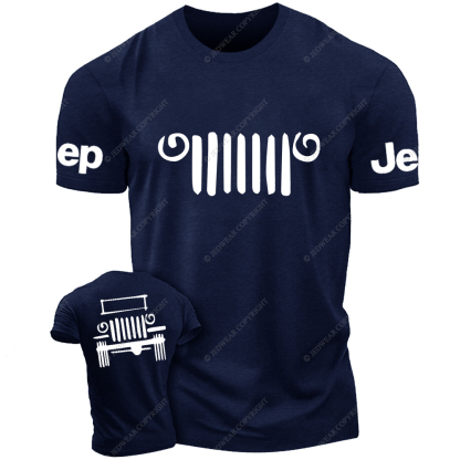 Hand-Painted Line Drawing Off-Road Front And Rear Design Jp T-Shirt